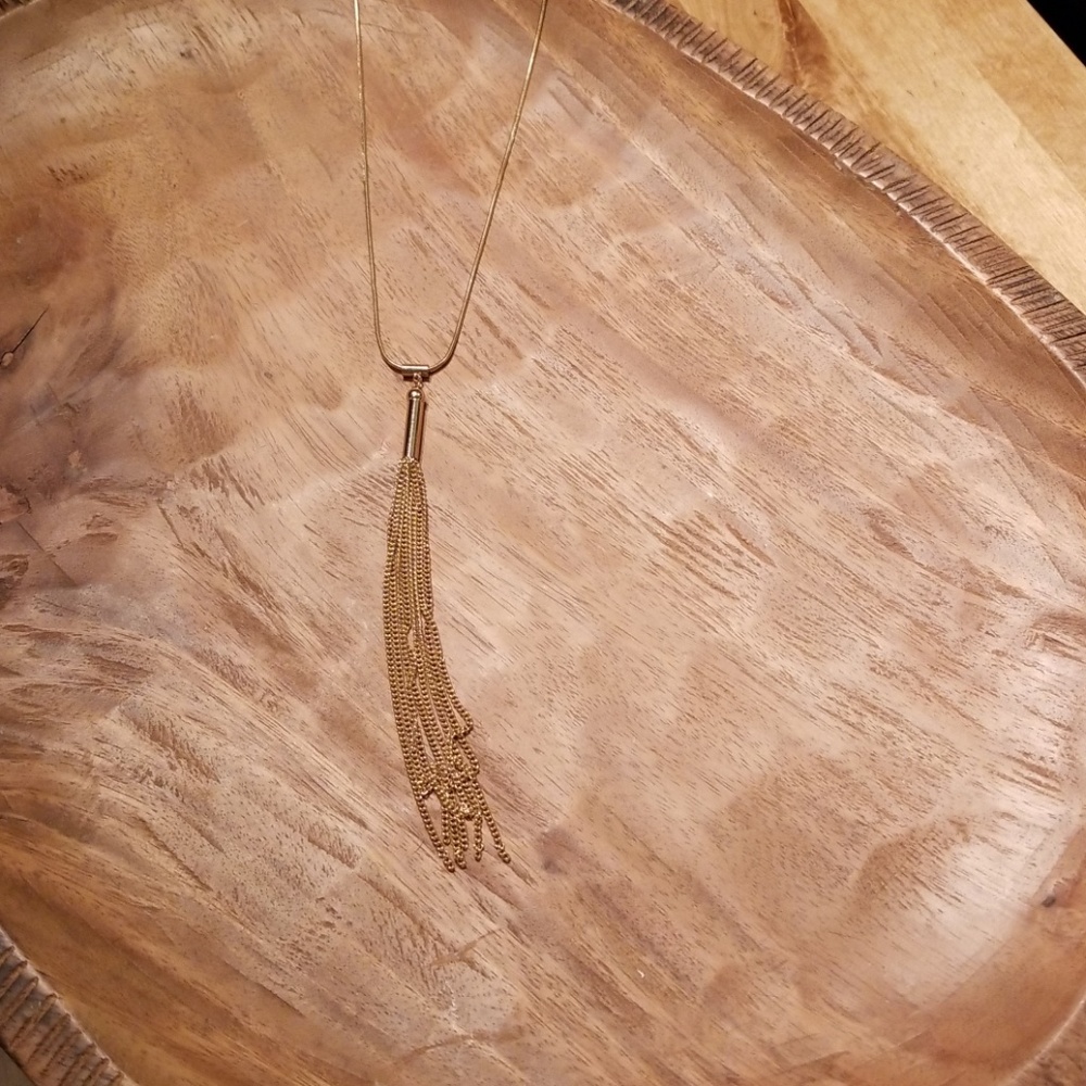 Gold tassel necklace